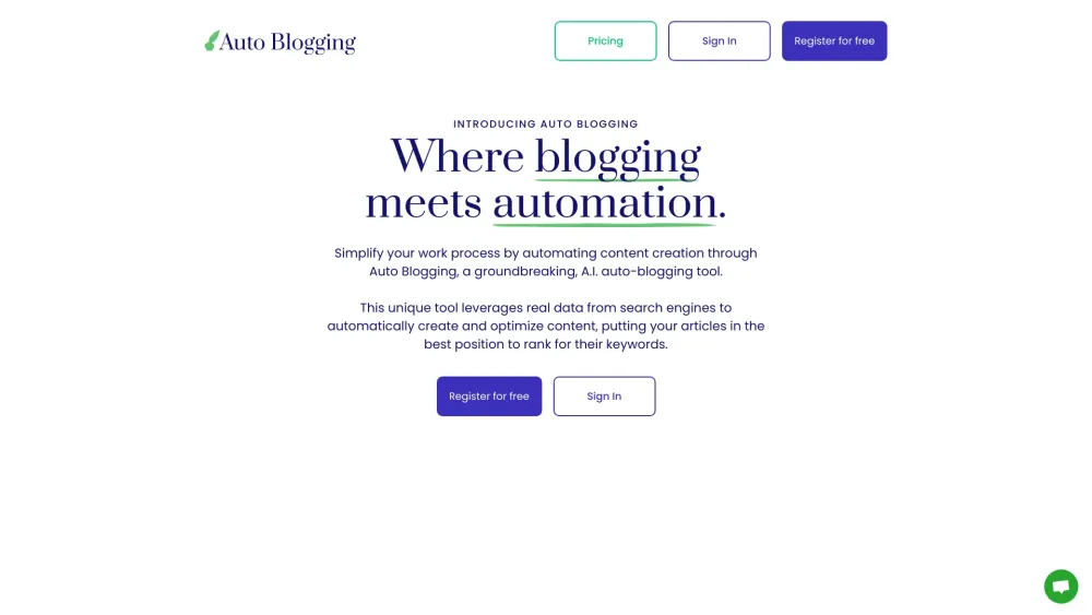 Auto Blogging: AI Tool for Content Creation