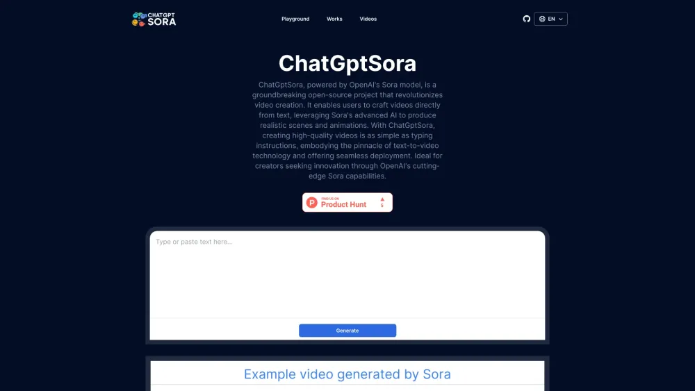 ChatGptSora: AI Tool for Text-to-Video Creation with Sora Model