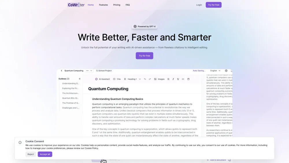 CoWriter: AI Writing Assistant & Versatile Autocompletion