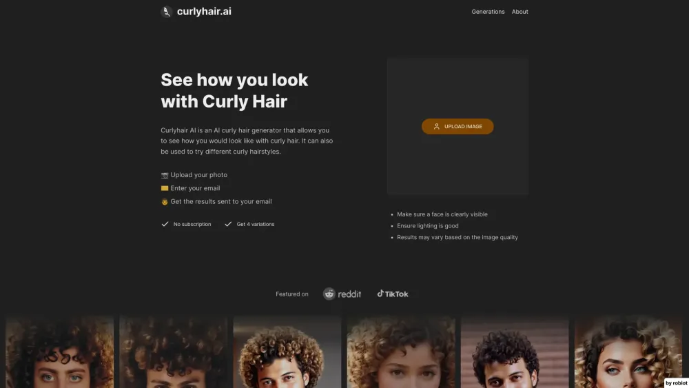 Curlyhair AI: #1 AI Curly Hair Generator & Tool