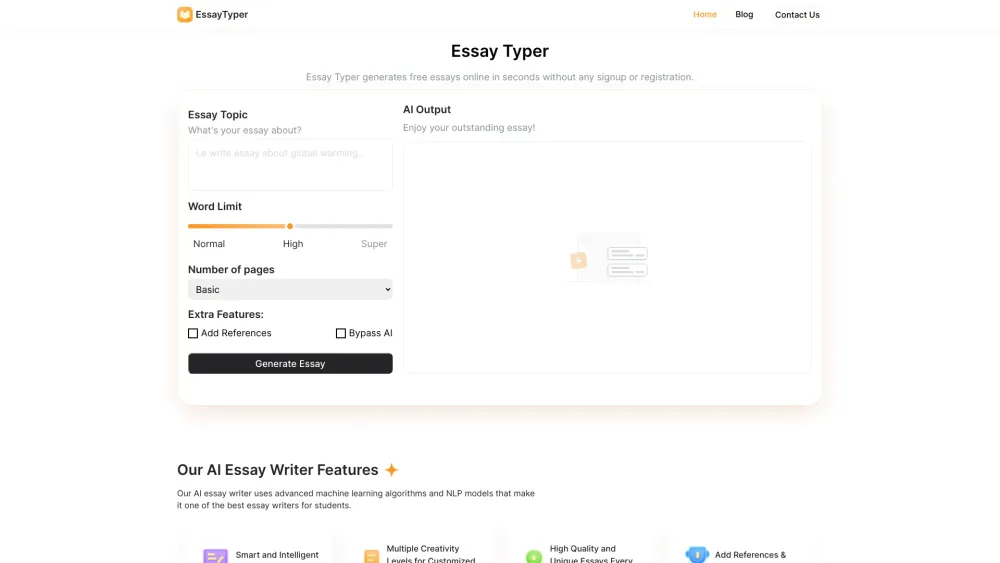 Essay Typer: AI Tool for Expressing Thoughts and Styles