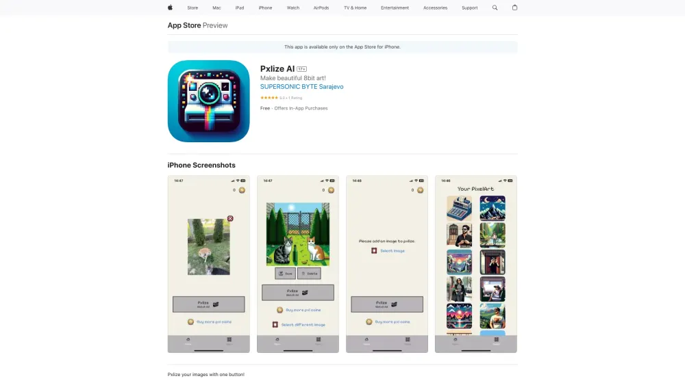 Pxlize AI: Create Stunning 8bit Art with Ai Tool