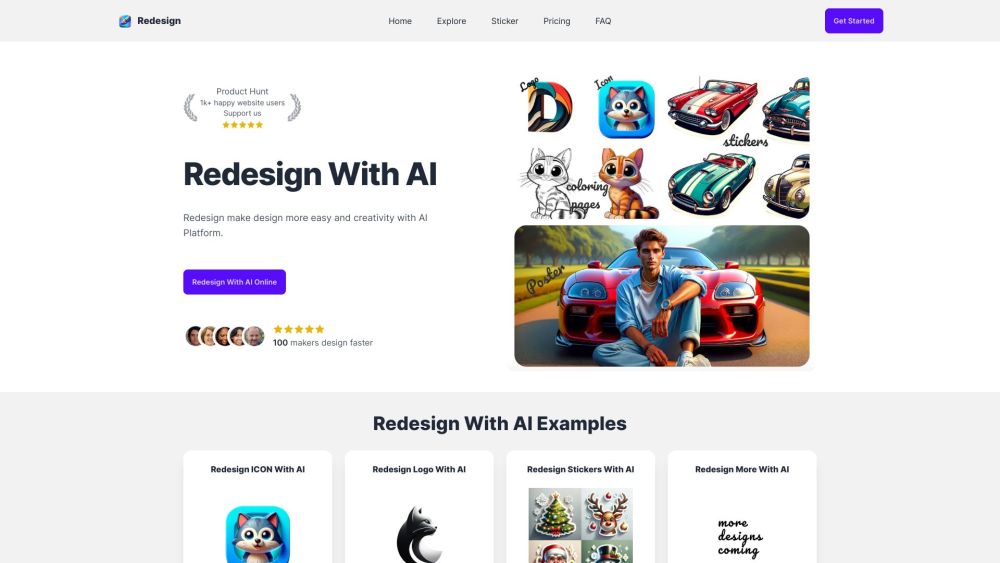 Redesign With AI: Get Icons Logos Stickers Posters AI Tool