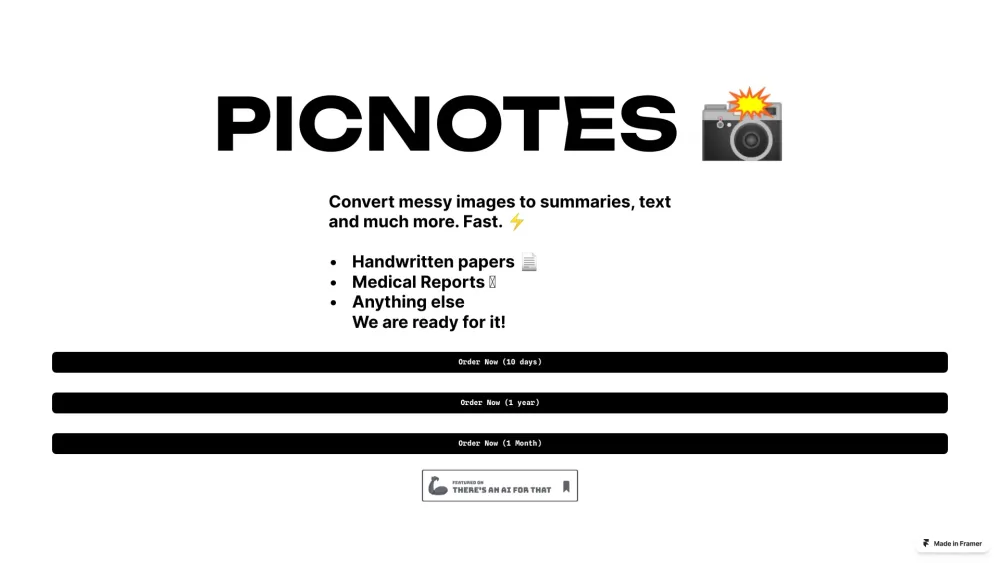 PicNotes: AI Tool for Image to Text Conversion