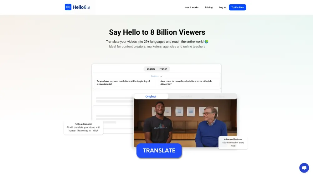 Hello8: Translate videos, reach world with AI tool