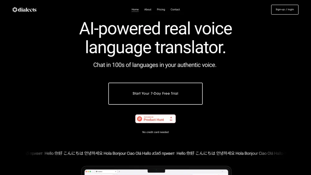 Dialects: Real Voice Translation AI Tool