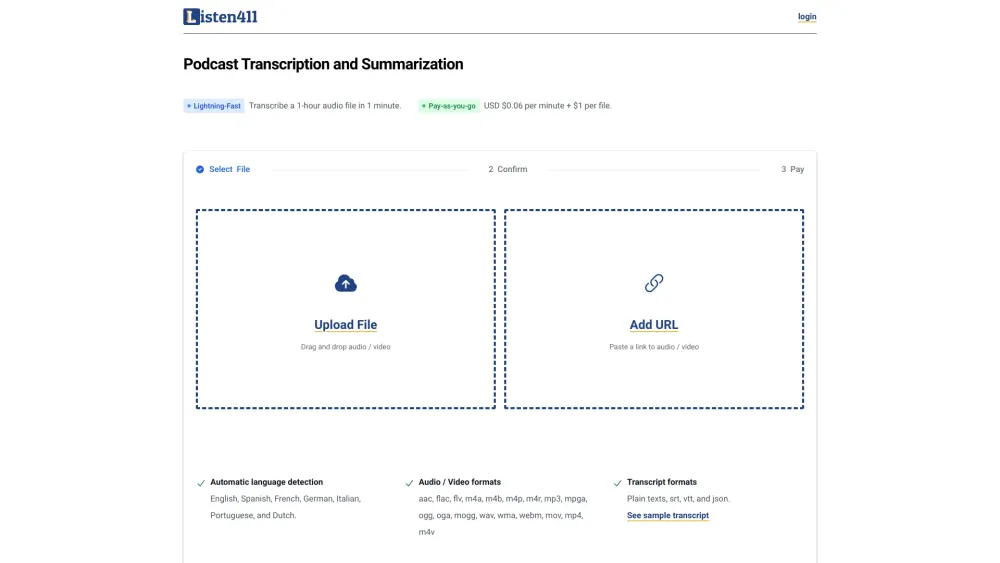 Listen411: AI Transcription & Summarization