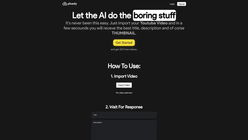 Ploady: AI Tool for YouTube Video Optimization
