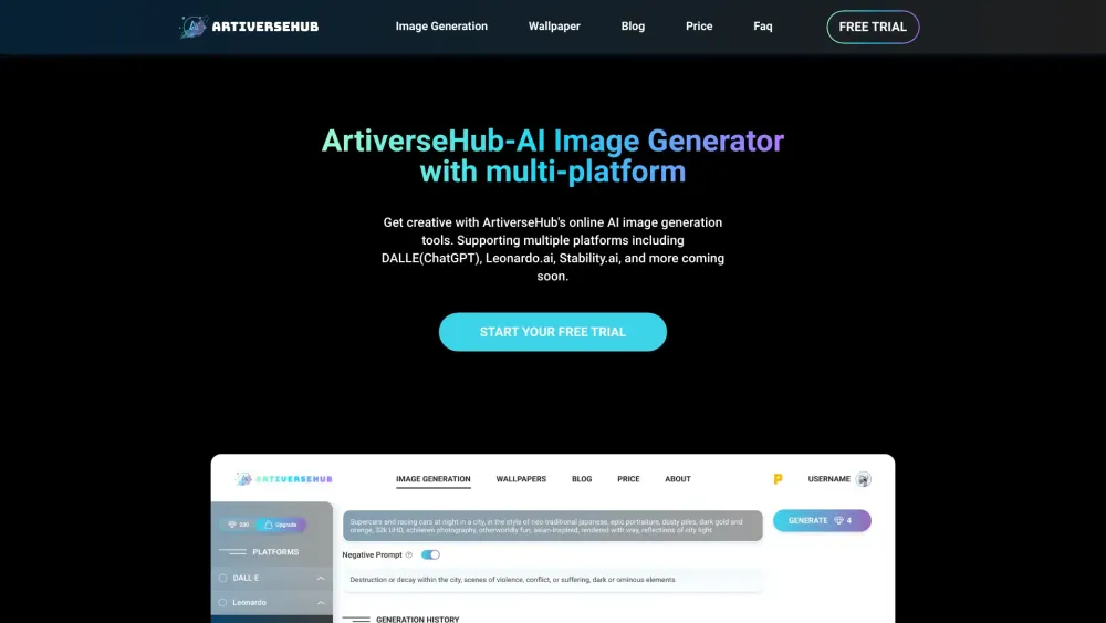 ArtiverseHub.AI: AI Tool for Text-to-Image