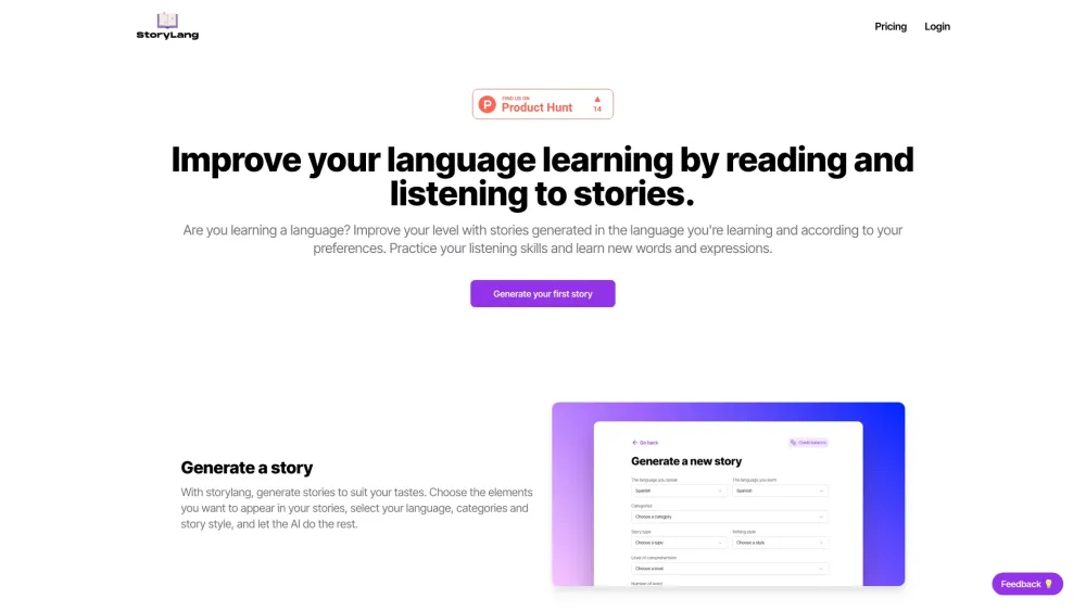 StoryLang: Language Learning AI Tool