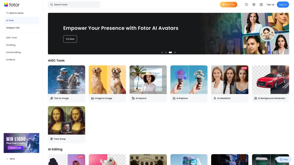 Fotor: All-in-One AI Photo Editor AI Tool