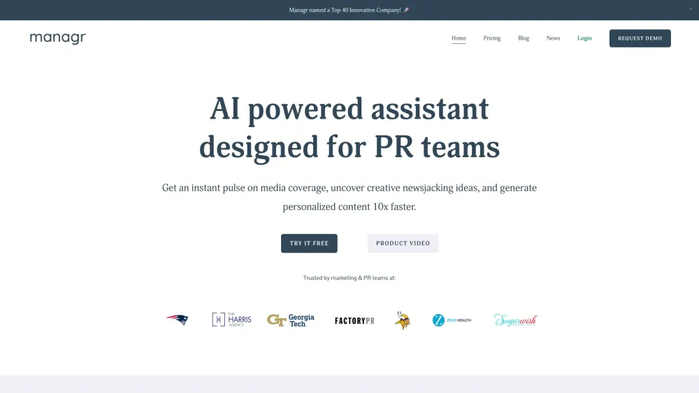 Managr: AI Tool for Marketing & PR Teams