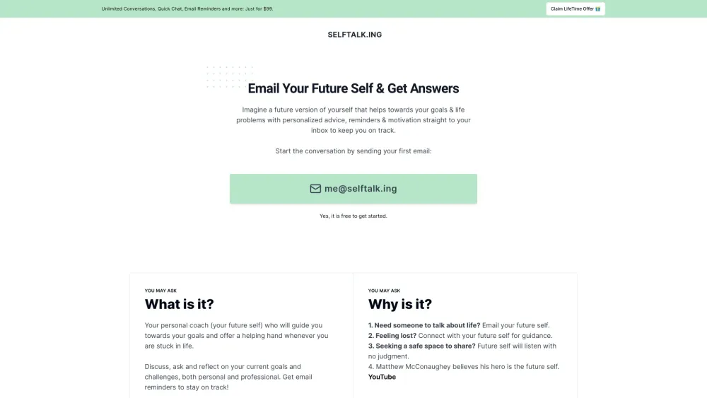 SelfTalk.ing: Connect with Future Self & AI Tool