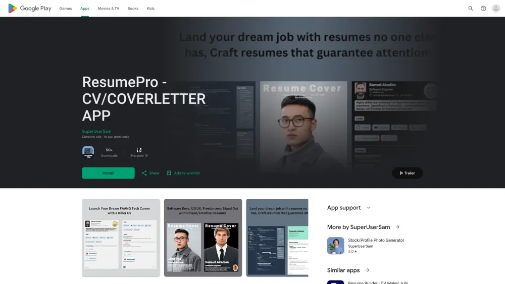 ResumePro: Craft Exceptional Resumes/COVER LETTERS