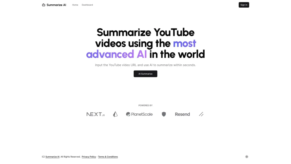 Summarize AI: AI Tool for Video Summarization