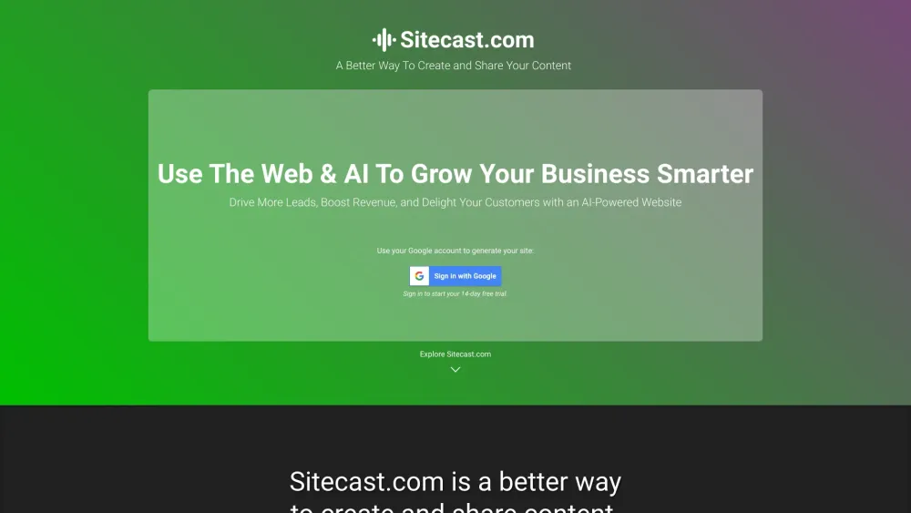 Sitecast.com: AI Tool to Create & Share Smarter