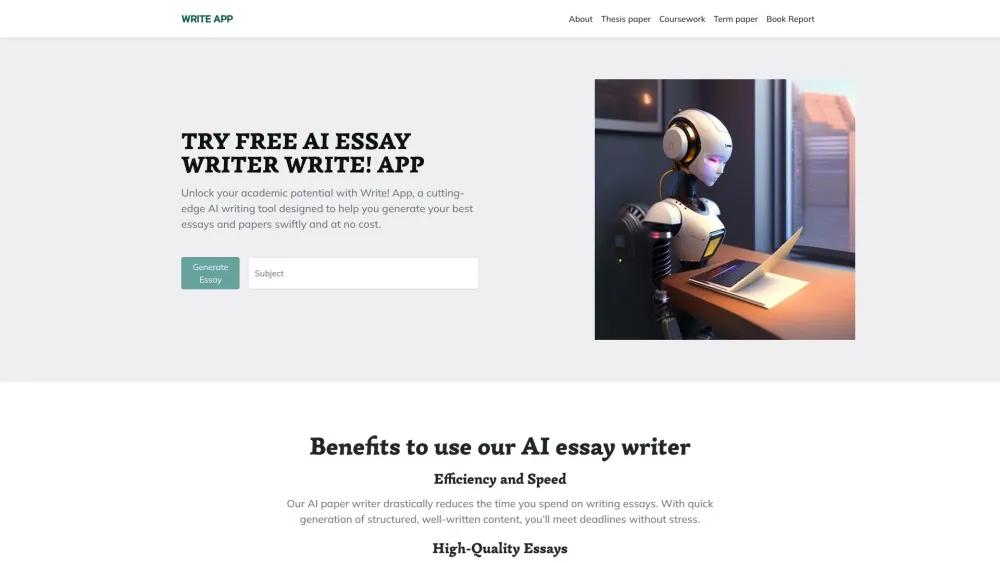 Write! App: AI Essay Writer Revolutionizing Academic Writing