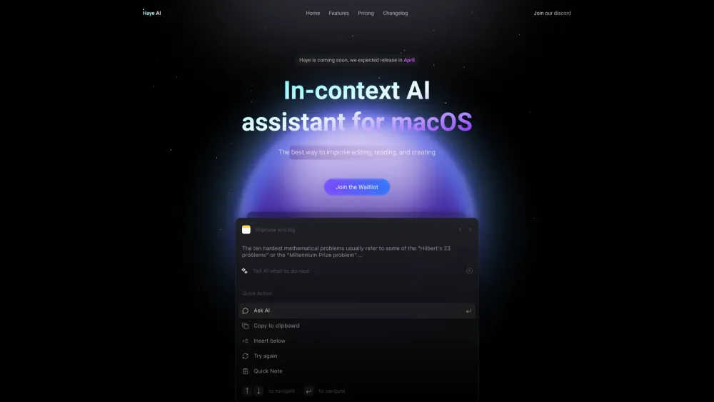 Haye AI: Ultimate AI Tool for macOS