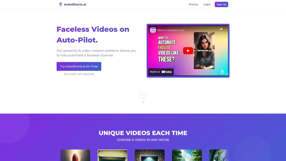 AutoShorts.ai: AI Tool for Faceless Videos