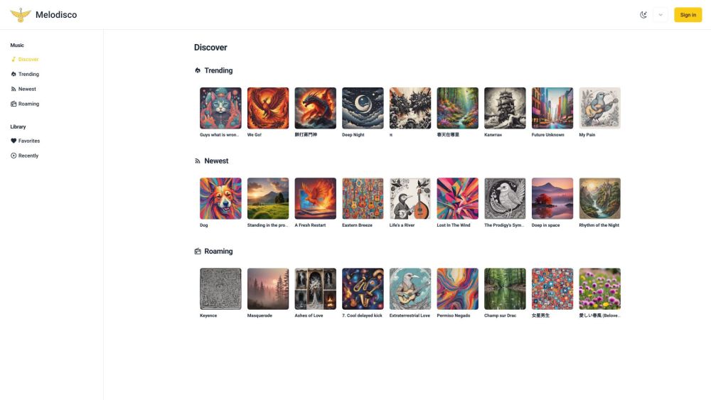 Melodisco - AI Music Player: AI Tool for Discovering AI Songs