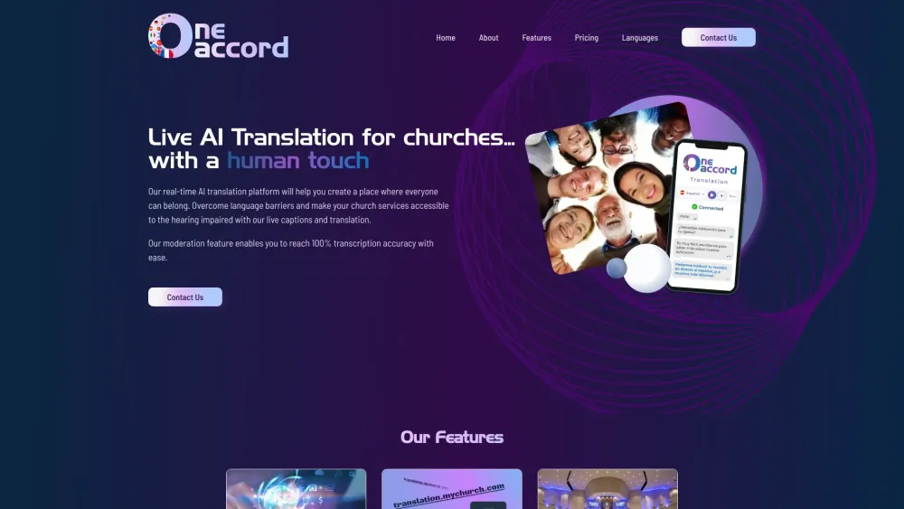 OneAccord: Live AI Translation Tool for Churches