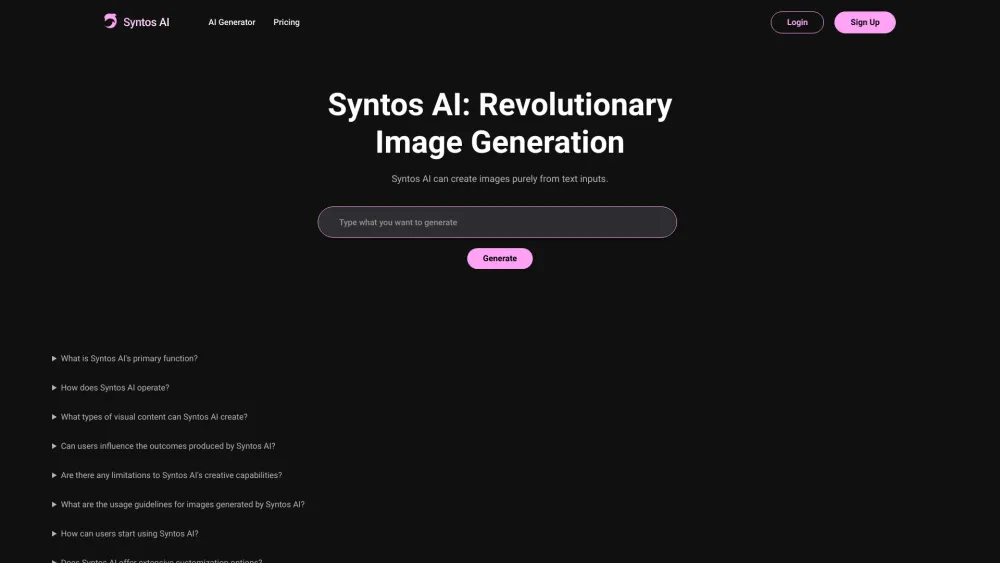 Syntos AI: Revolutionary AI Tool for Text-to-Image Generation