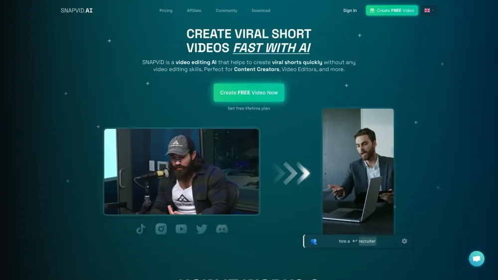 SNAPVID: Create viral shorts with AI tool