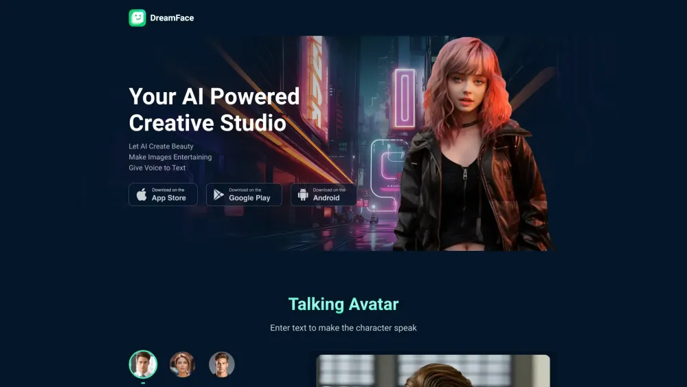 DreamFace: AI Tool for Next-Gen Content Creation