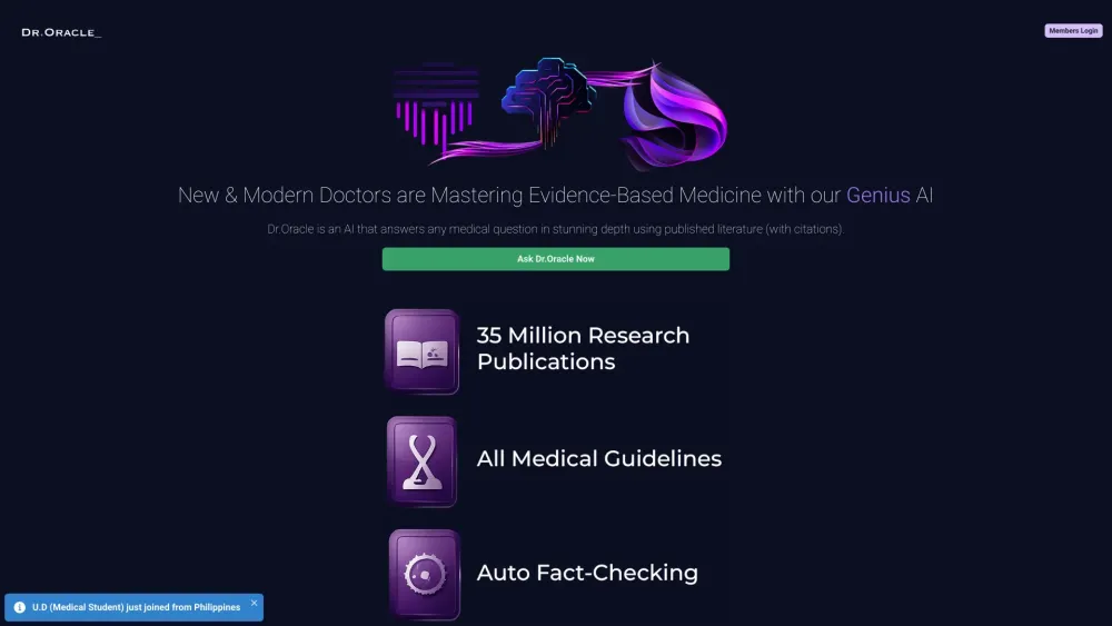 Dr.Oracle: AI Tool for Evidence-Backed Medical Answers