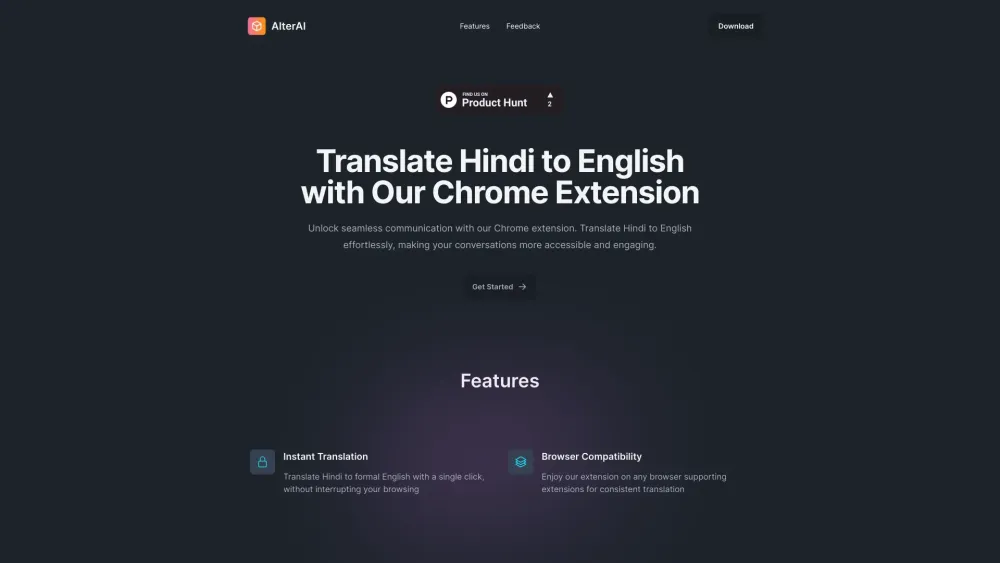 AlterAI: Hindi to English AI Tool