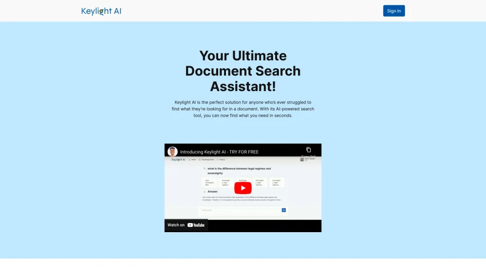 Keylight AI: AI-powered Document Search Tool