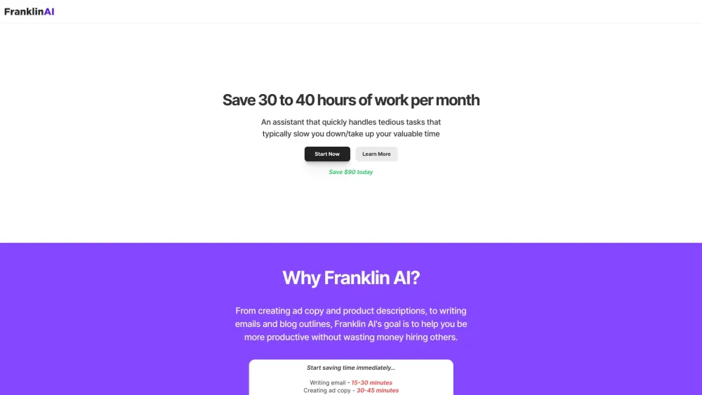 Franklin AI: Ultimate AI Tool for Efficiency