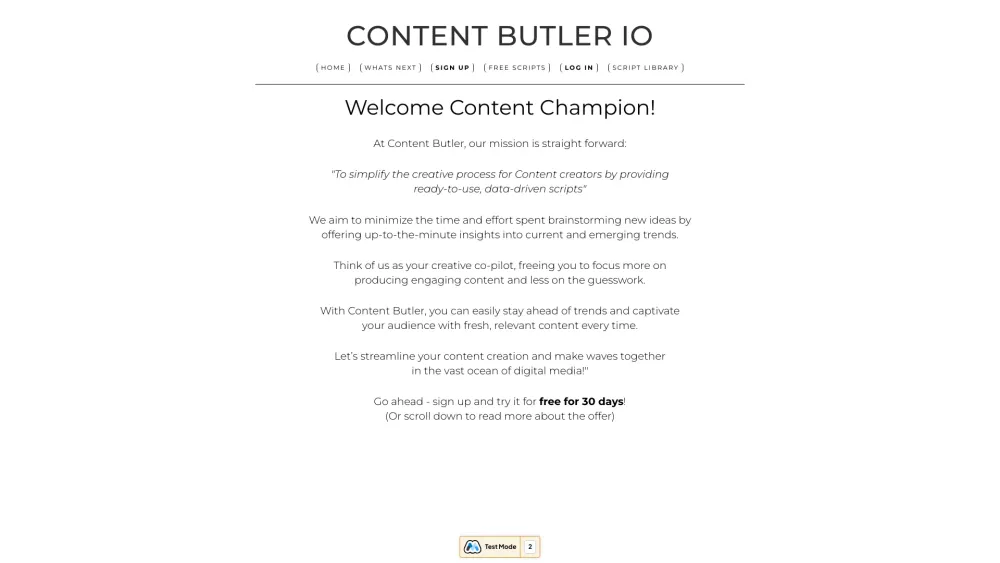 Content Butler.io: AI Tool for Trend Prediction & Script Generation