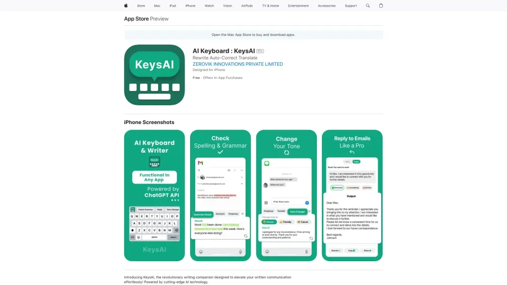 KeysAI Website screenshot