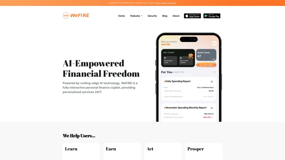 WeFIRE: AI Tool for Smart Personal Finance