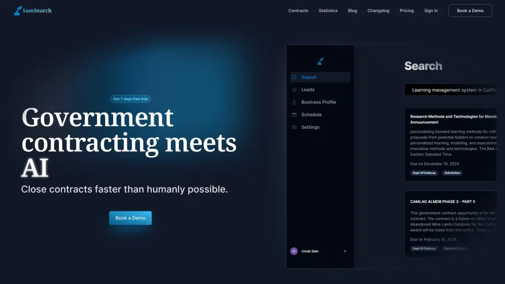 SamSearch: AI Tool for Government Contracting