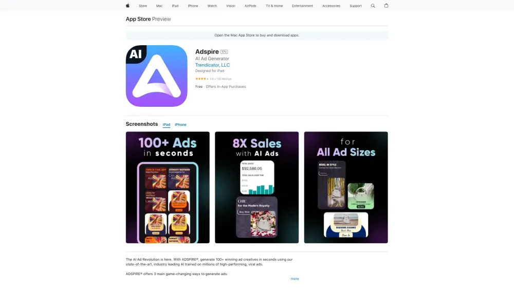 Adspire: AI Tool for 100+ Winning Ads in Seconds