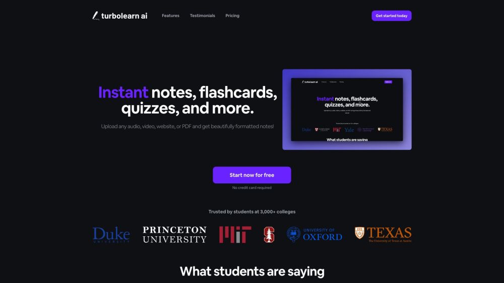 TurboLearn AI: AI Tool for Notes, Flashcards & Quizzes
