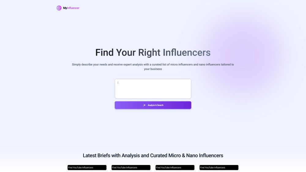 MyInfluencer: Find Influencers for small businesses - AI Tool