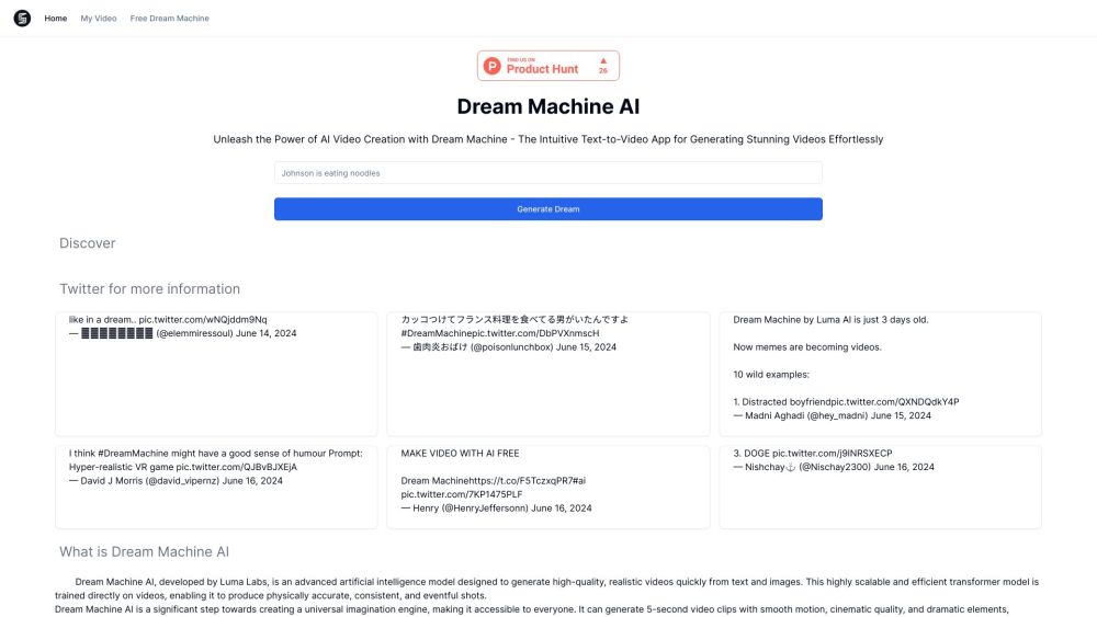 Dream Meachine AI: High-Quality Videos from Text & Images