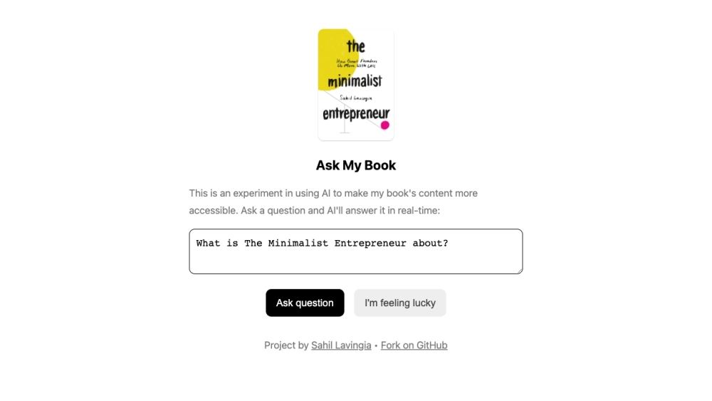 Ask My Book: The Minimalist Entrepreneur: AI Tool for Purpose-Driven Entrepreneurs
