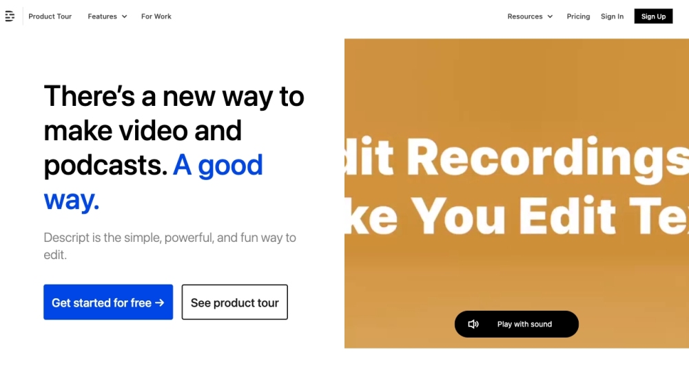 Descript: AI Tool for Video & Podcast Editing