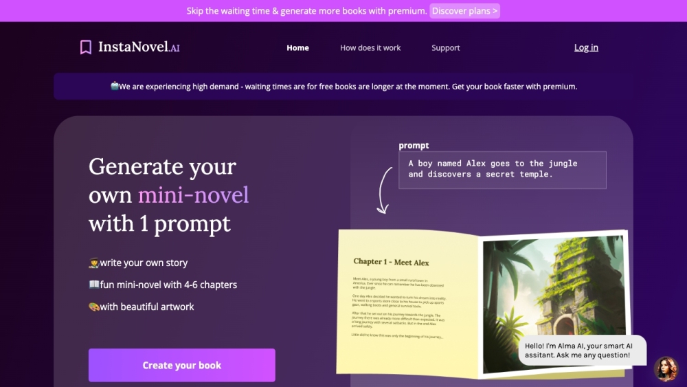 InstaNovel: AI Tool for Effortless Mini-Novels