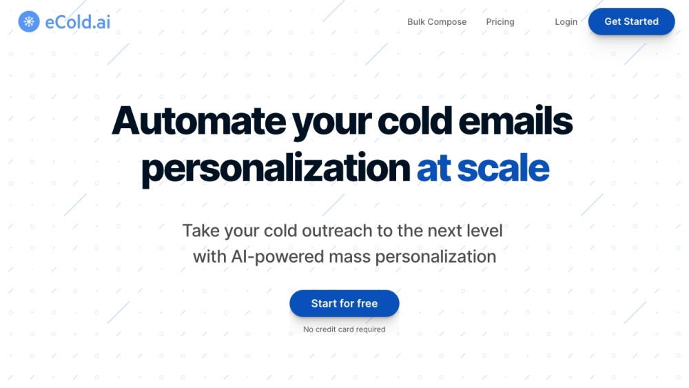 eCold.ai: AI Tool for Bulk Personalized Cold Emails