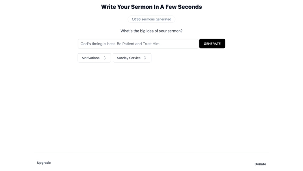 SermonGPT: AI Tool for Fast, Faith-Focused Sermons