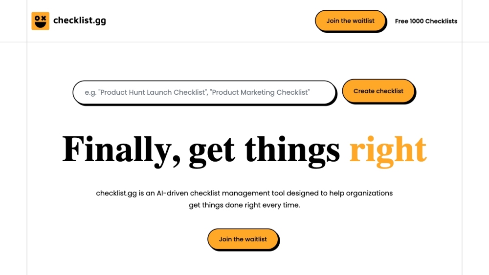 checklist.gg: AI Tool for Perfect Task Completion