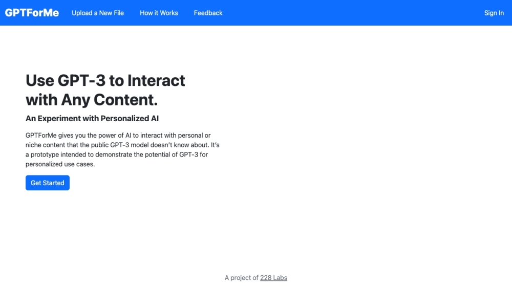GPTForMe: AI Tool Prototype for Personalized Experiences