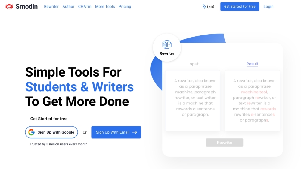 Smodin: Writing Assistance Platform & AI Tool