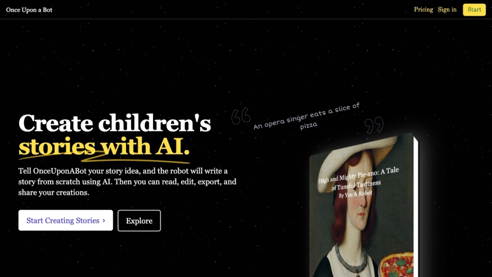 Once Upon a Bot: Product Name ai tool Kids Stories