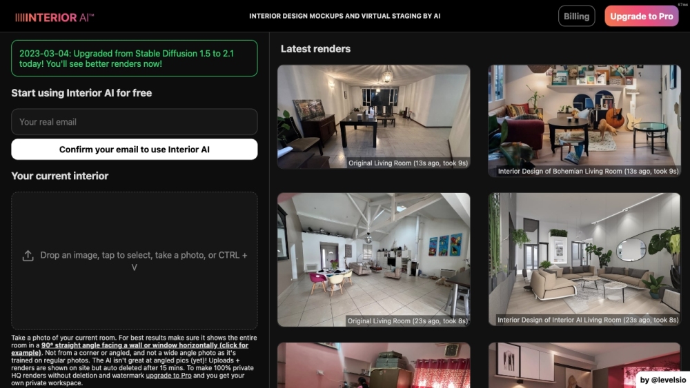 InteriorAI: AI Tool for Interior Design Styles